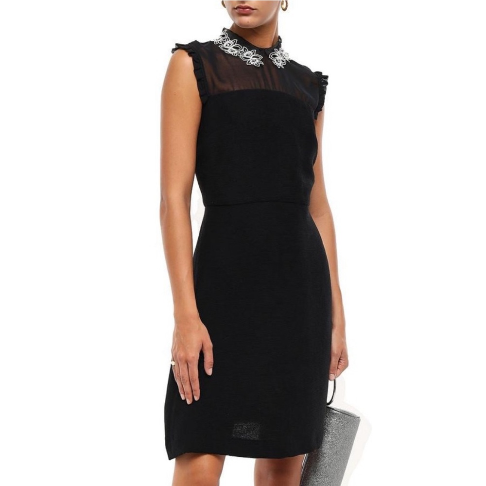 Sandro Amaryllis Embellished Mini Dress Black